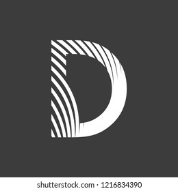 letter D font typography art deco 20s on gray background editable vector