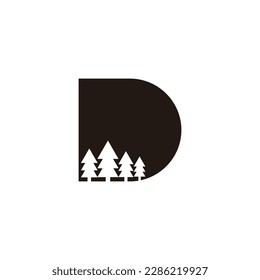 Bosque de la letra D, símbolo geométrico simple vector de logotipo