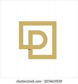 letter D formed rectangle logo vector design template