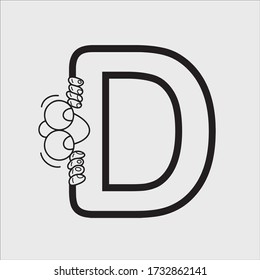 
Letra D divertida en formato vector dibujado a mano