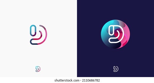 Letter D in futuristic, sophisticated and techy style. A simple but eye-catching logo, that is very suitable for technology companies such as cryptocurrencies, internet, computers, AI