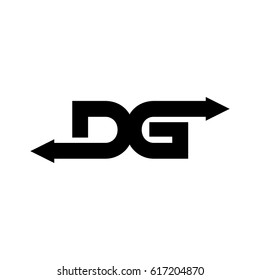 Letter D And G Arrow Logo Vector