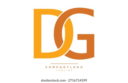 Letra D y G, Plantilla de diseño del logotipo de la DG. Logotipo inicial basado en monograma mínimo.