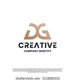 diseño creativo del logotipo de la letra D G. iniciales para la identidad de su empresa.