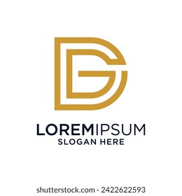 letter d g logo design graphic template