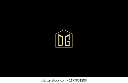 LETTER D AND G LOGO WITH NEGATIVE SPACE EFFECT IN FRAME FOR ILLUSTRATION OR LOGO DESIGN USE