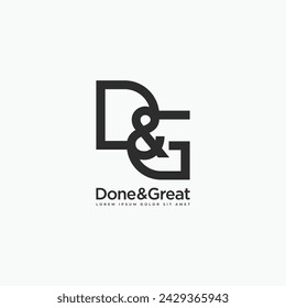 Letter D and G minimal linked line logo design vector illustration