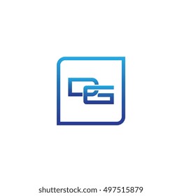 The letter D and G Monogram With Frame Square. Logo Design Template Black
