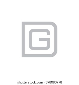 letter D and G monogram square shape logo gray