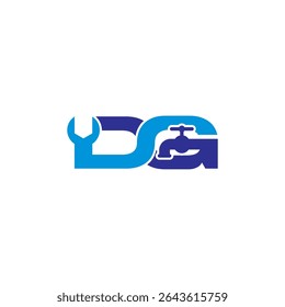 Letra D e G Plumber Logo Vetor 001