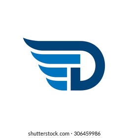 letter D. letter G. wing logo. freedom symbol. fly icon.