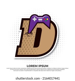 Letter D with game icon, Gaming Console Esport Logo Designs with pop style.