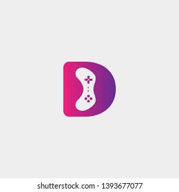 letter d game logo design template vector illustration,gamepad icon element