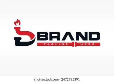 letra D logo de la tubería de gas