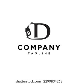 Letter D Gas station nozzle vector logo icon template.eps