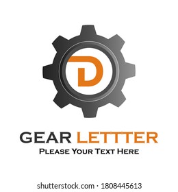 Letter d  gear logo design template illustration.