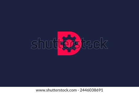 letter d with gear logo icon design vector design template inspiration