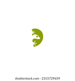 letter D gecko vector illustration