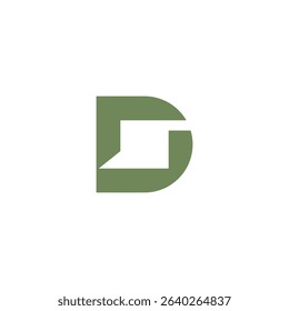 Letter D Geometric Negative Space logo