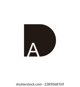 Letra A en D símbolo geométrico simple vector de logotipo
