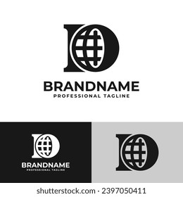 Logo von Letter D Globe, geeignet für Unternehmen, die mit Globe in Verbindung stehen, mit D-Initial