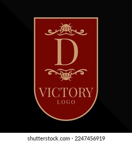 letter D glorious victory logo vector design element