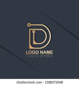 Letter D Gold Cool Premium Logo Vector