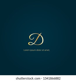 letter D gold logo concept. Designed for your web site design, logo, app, UI 