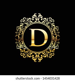 Letter D Luxury Ornament Logo Template Stock Vector (Royalty Free ...