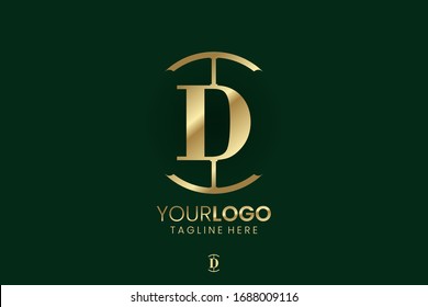 Letter D gold vector logo