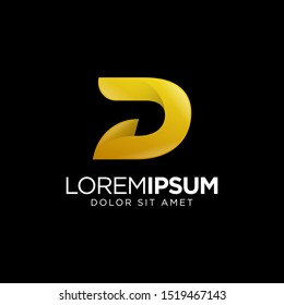 Letter D Golden Logo Design
