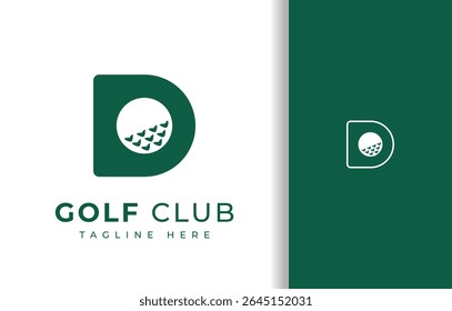 LETRA D COM LOGOTIPO DE BOLA DE GOLFE