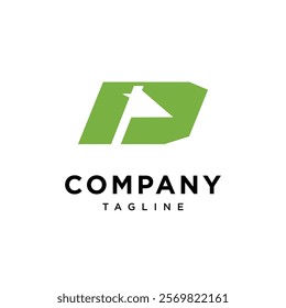 Letter D Golf flag Logo Icon Vector