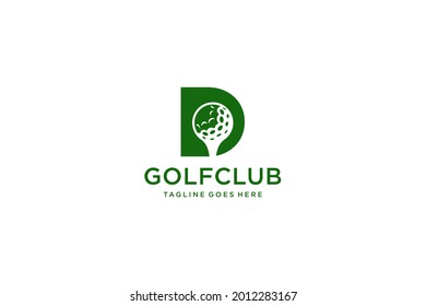 Carta D para el diseño del logotipo de Golf plantilla vectorial, etiqueta vectorial del golf, Logo del campeonato de golf, ilustración, icono creativo, diseño.