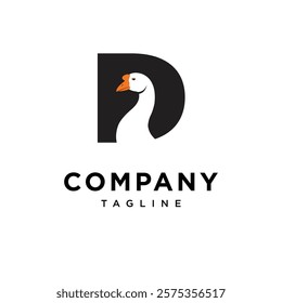 Letter D Goose Logo Icon Vector