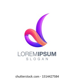 letter d gradient color logo design vector 