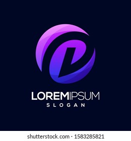 letter D gradient color logo design