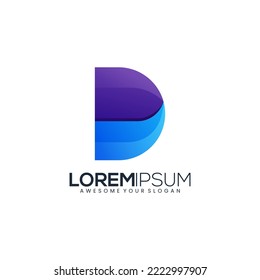 letter D gradient colorful logo modern