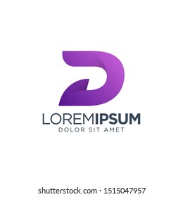 Diseño de logotipo degradado de la letra D