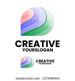letter d gradient logo design