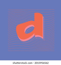 Diseño gráfico de letras D. Letra mayúscula para monogramas y logotipos. Hermosa fuente filigrí. vector de estilo de texto abstracto de tendencia.