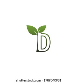  Letter D With green Leaf Symbol Logo Template
