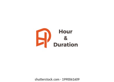 Letter D  H  3d orange color business logo