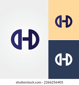 Vector de diseño de logotipos de letras D y H