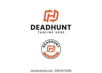 letter D H or H D logo design for hunting sport adventure  company business