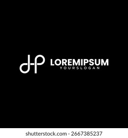 letra d h p ícone logotipo design 