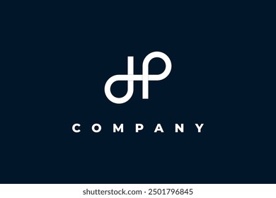 letter d h p monogram modern minimal logo