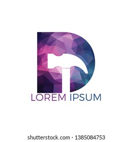 Letter D Hammer logo design. Repair, Construction or Renovation Vector Logo Concept.