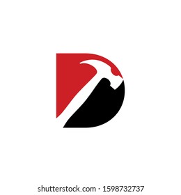 Letter D With Hammer Logo Design Template 001