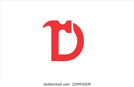 Letter D Hammer Logo Design | Hammer Attached With Letter D